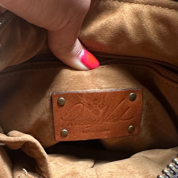 Patricia Nash Tan Crossbody Bag Tooled Floral Leather Classic Minimalist Western - Picture 9 of 10